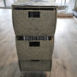 Mini Wicker 3 Drawers On A Metal Frame For Stability  Multi Use Bathrooms  Anywhere Where Storage I'd Needed 21in H 9w 8d. 20 Obo