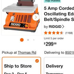 Rigid Oscillating Belt Sander, Like New