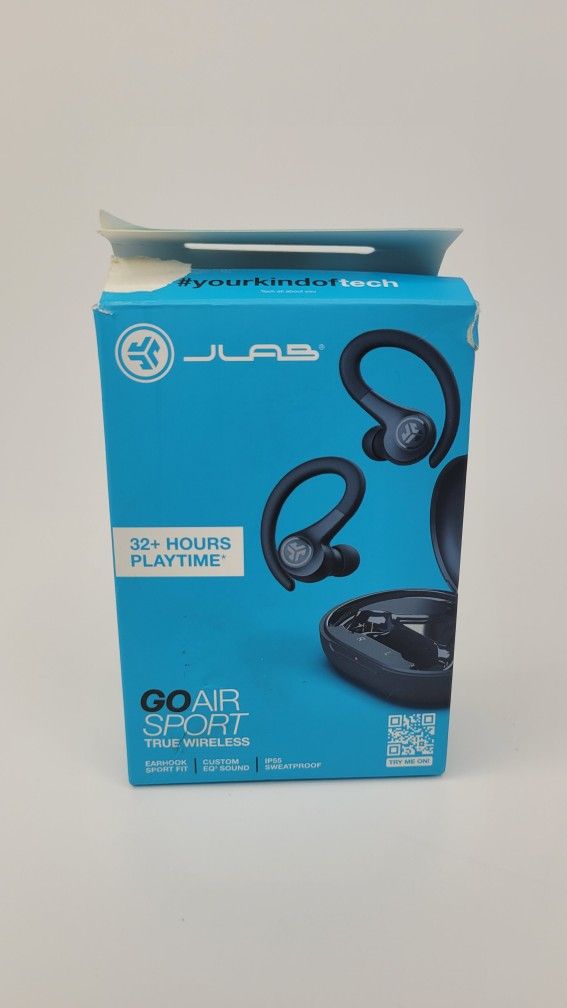 JLab JBuds Go Air Sport True Wireless Bluetooth Earbuds with Charging Case Black