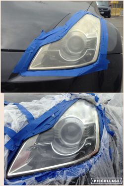 Professional headlight restoration