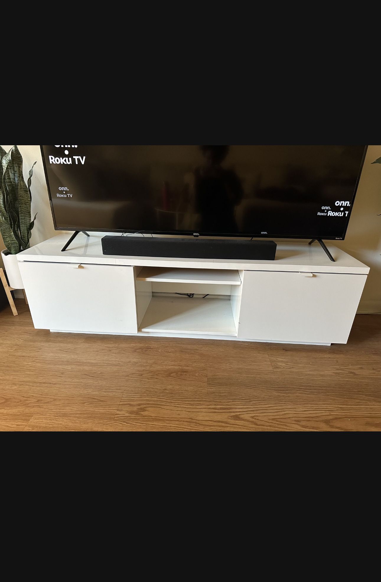 white IKEA tv stand