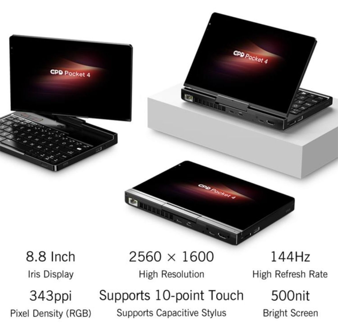 GPD Pocket 4 Handheld Gaming PC, 32GB+2TB, 8.8 inch Windows 11 Home AMD Ryzen AI 9 HX 370, US Plug