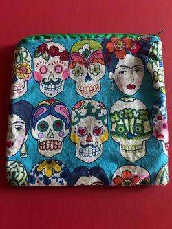 Frida Kahlo and sugar skull zippered case