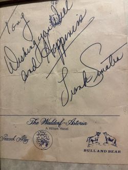 Frank Sinatra Autograf addressed to Tony