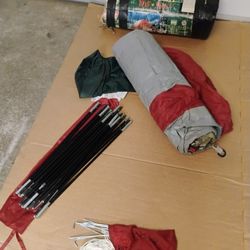 Classic Coleman 10' ft x 8'ft Burgundy and Gray Dome Camping Tent 