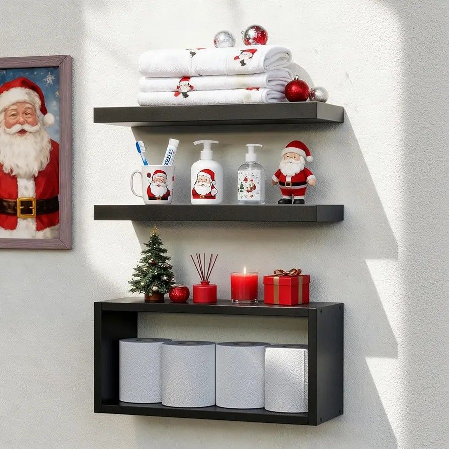 RICHER HOUSE Black Floating Shelves