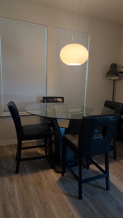 Glass Dining Table Set with 4 Chairs