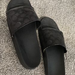 Coach Men’s Signature Coated Canvas Pool Sliders