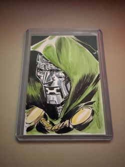 1/1 dr doom sketch card by Elliot Hernandez