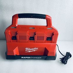 New Other Milwaukee M18 18V Lithium-Ion Packout 6 Bay Rapid Charger & USB Port