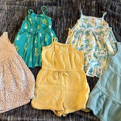 Toddler Girl 4T Spring/Summer Dresses (Yellow/Green Collection
