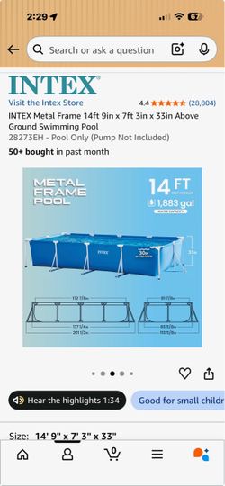 14’ above ground pool