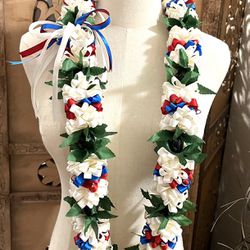 Graduation Lei.  Satin Ribbons & Kukui Nuts.  For ALL OCCASIONS 