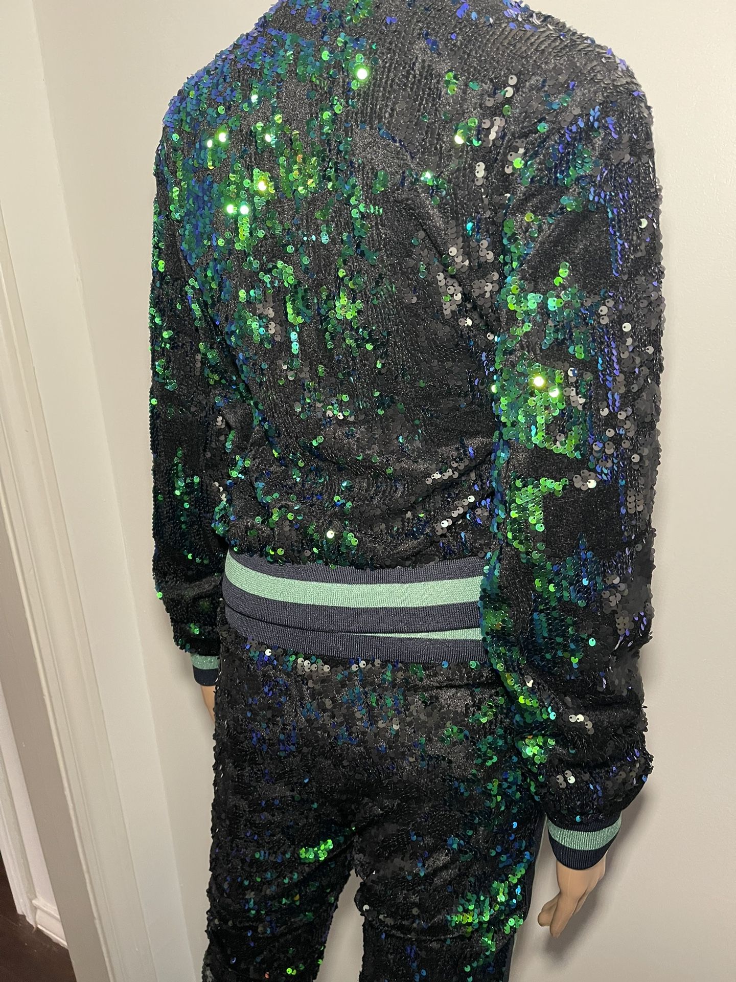 Sequin Green Jogger Set (Small) 