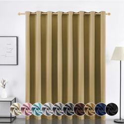 New! Room Divider Curtain for Sliding Glass Door, Wide Blackout Curtains for Bedroom, Grommet Screens Privacy Curtain Panel for Living Room, 1 Panel, 