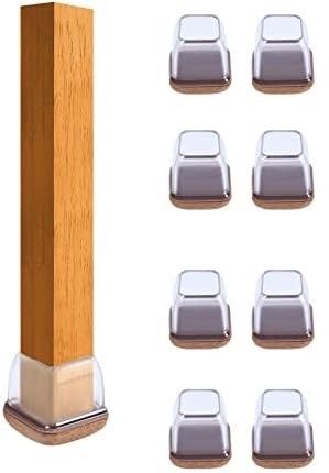 Arthurs Clear Silicone Chair Leg Felt Floor Protectors 8 Pc Extra Large Square
