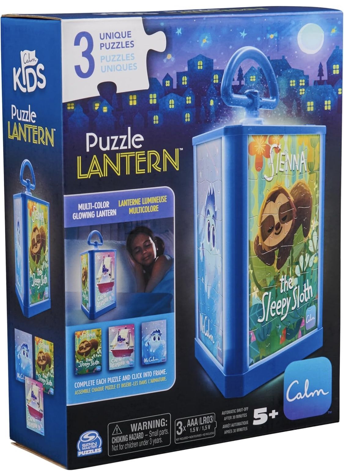 Brand New Calm App, 3-in-1 Glowing Lantern, 24-Piece Puzzles for Kids with 30 Day Calm Subscription for Relaxation Stress Relief, for Kids Ages 5+