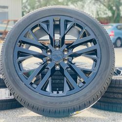 22” Black Chevy Silverado Tahoe Suburban Yukon Sierra Wheels Rims Tires 
