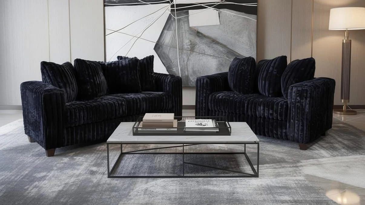 Black 2 Piece Sofa Set