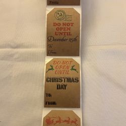 Roll of 60 “Do Not Open Until December 25” Christmas Gift Tags Stickers 