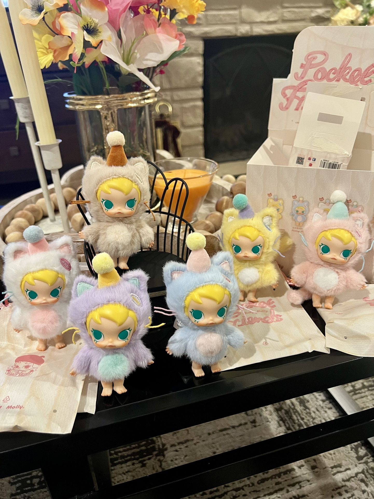 Popmart Baby Molly Pocket Friends Vynil Plush Pendant set of 6 new