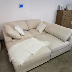 ☁️ Modern Cloud Modular Sleeper Sofa Bed  Chaise Sleeper Sectional Couch With Reversible Ottoman — FREE Delivery