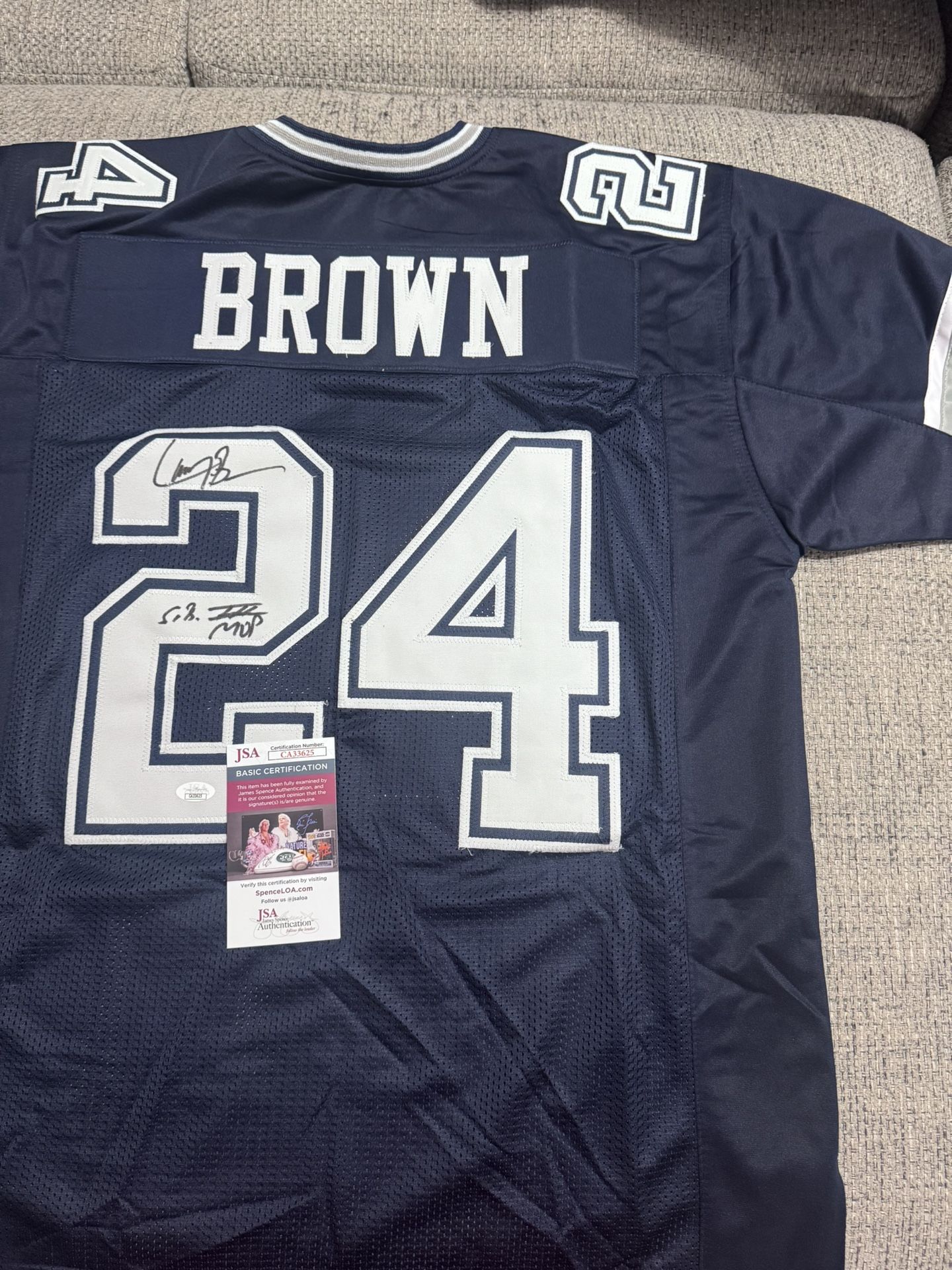 Larry Brown Signed Autograph Custom Jersey - JSA Coa - Dallas Cowboys