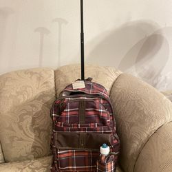 Rolling Backpack with water bottle 