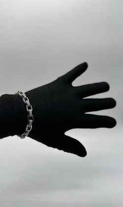 8 Inches 10mm Iced Out Rolo Bracelet White Plated Gold 