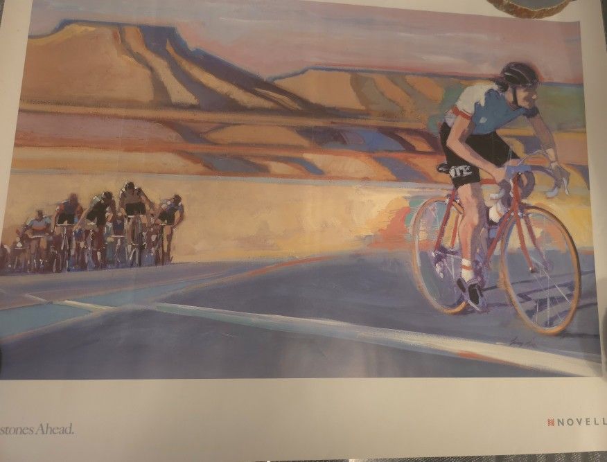 Vintage Milestones Ahead Novell 19x25" Poster In VG Condition