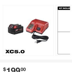 Milwaukee Battery and Charger 