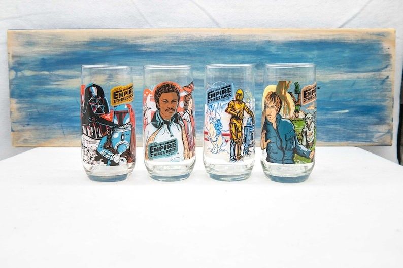 "MUST COME GET IMMEDIATELY" ORIGINAL EMPIRE STRIKES BACK GLASSES (COMPLETE SET OF 4)