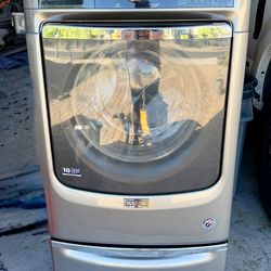 Silver/Gray Maytag Front Load Washer w/ Pedestal – Fully Working & Looks New – $400 OBO