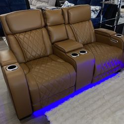 Leather Sofa And Loveseat Couch Set 