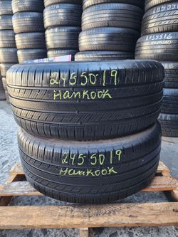 245 50R 19 HANKOOK DYNAPRO HPX TIRE 2455019 USED TIRES (PAIR) MOUNT BALANCE INCLUDED