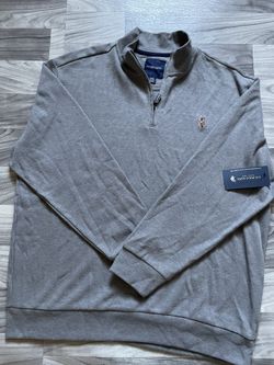 US Polo Assn Men’s Quarter Zip Gray Pullover Sweater 2XL NWT