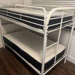 Twin over Twin bunk beds frame and free delivery in box with the mattress and