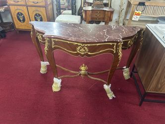 Louis XV- Style Marble- Top Console Table with Ormolu Mounts
