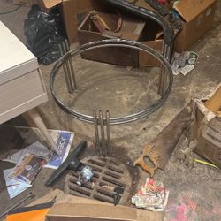 Chrome Table Base Mid Century Modern 