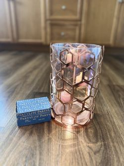PartyLite Honeycomb Hurricane & 6 pack votive candles