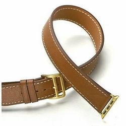 24K Gold Plated 42MM Apple Watch SERIES 2 with Double Tour Brown Leather Band

