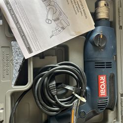 RYOBI 1/2” Hammer Drill W/case, LIKE NEW!! 