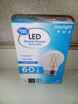 Brand New Great Value LED Daylight Lightbulbs 60 Watts 4 CT $10