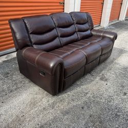 Brown Leather Recliner Sofa