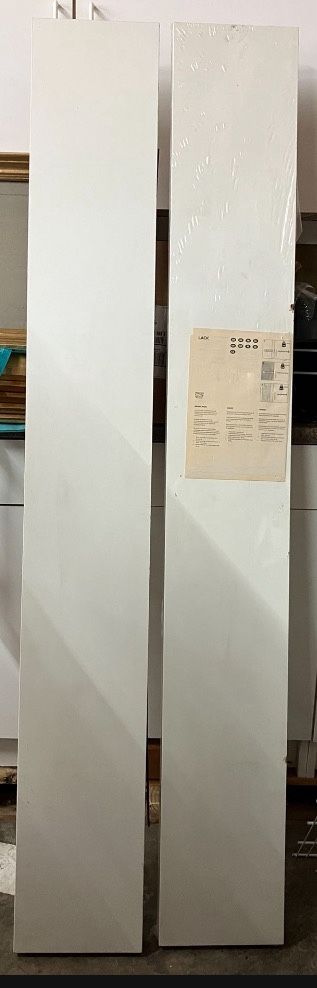 IKEA 5 White Lack Floating Shelves With Hanging Hardware.