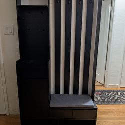 Hall Tree 39.3'' Wide with Bench and Shoe Storage