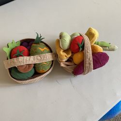 Felt  Cotton Fruit Veggie Baskets