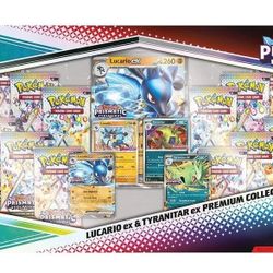 Prismatic Evolutions Lucario ex & Tyranitar ex Premium Collection
