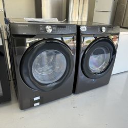 New Black Smart Washer Dryer Set 1 Year Warranty 