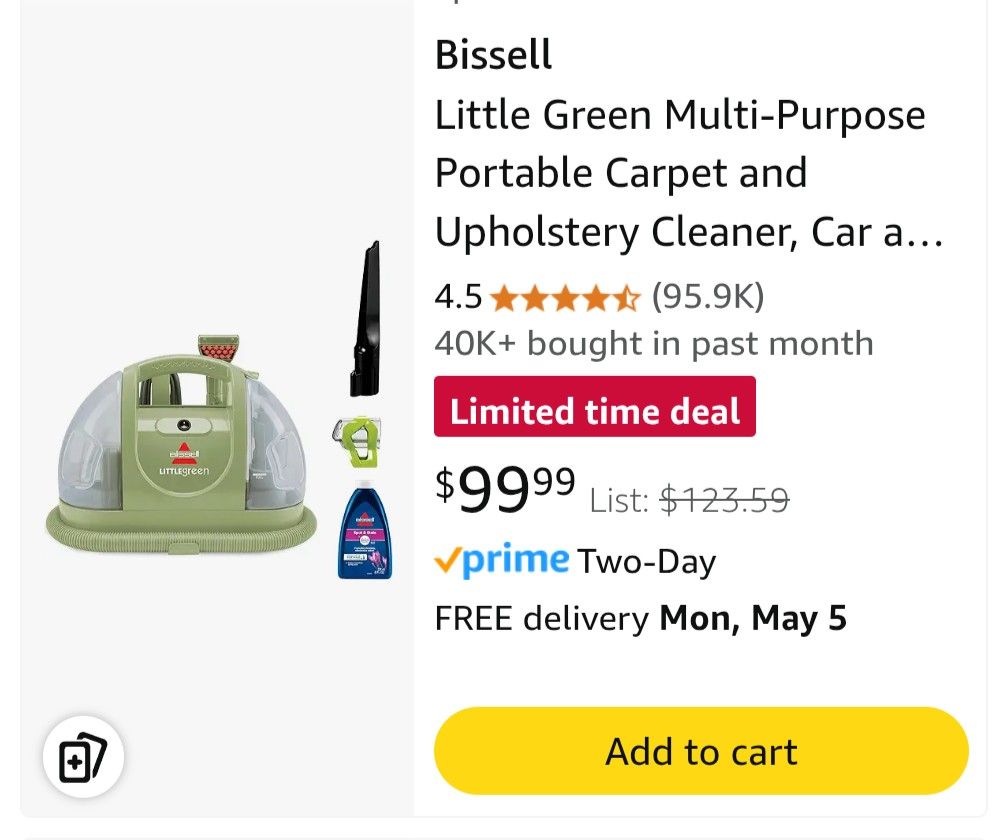 Bissell Little Green Carpet And Upholstery Cleaner